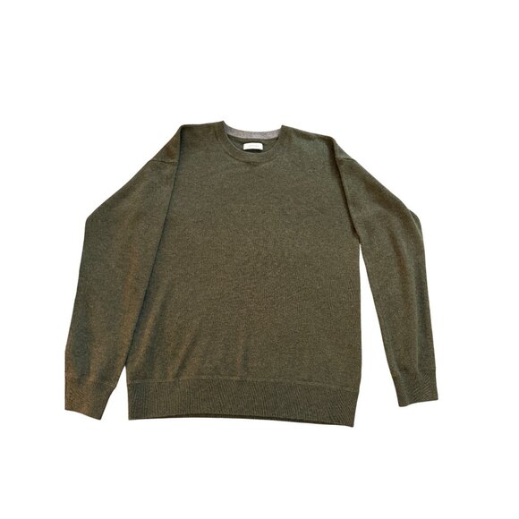 Made For Italic Mens Size Medium Green Cashmere Long Sleeve Crewneck Sweater - Picture 6 of 7